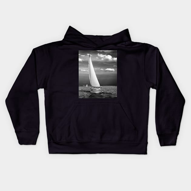 A Late Summer Sail Kids Hoodie by wolftinz